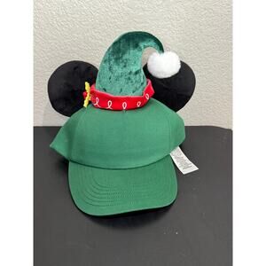 NEW Walt Disney Parks Mickey Mouse Holiday Christmas Elf Baseball Hat Cap Adult
